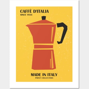 Coffee art print, Retro print, Italy, Exhibition print, Vintage poster aesthetic, Bar, Kitchen decor Posters and Art